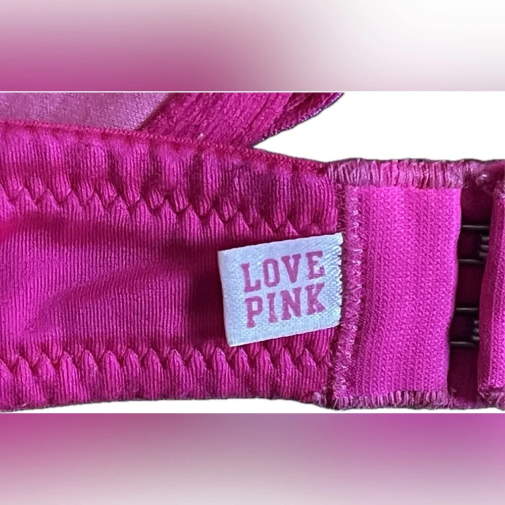 PINK Victoria's Secret Vibrant Pink Satin Push Up Bra. Women’s size 34A